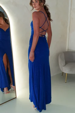Solana Glitter Bodycon Gown | Royal Blue