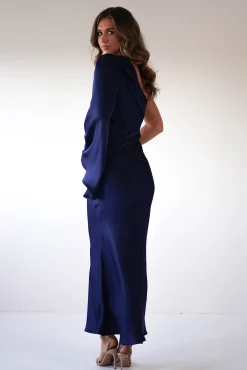 Sylvana Silky Maxi Dress | Navy
