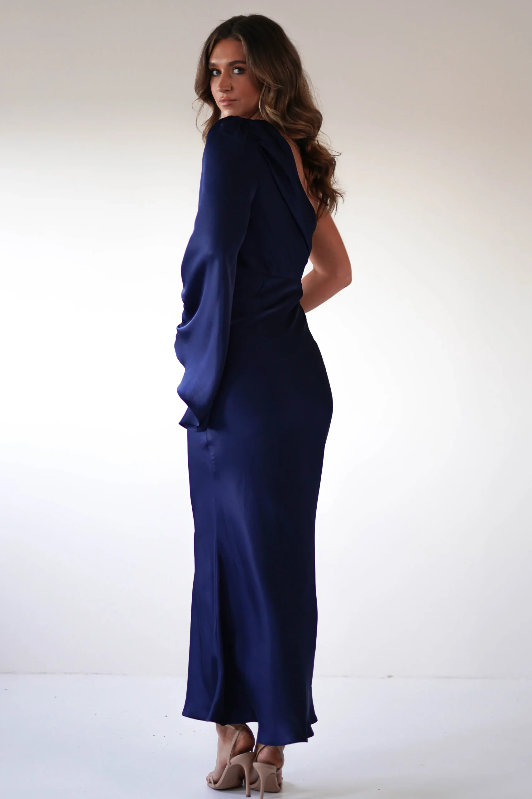 Sylvana Silky Maxi Dress | Navy