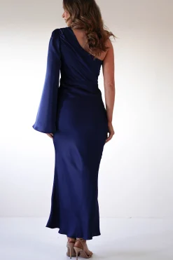 Sylvana Silky Maxi Dress | Navy