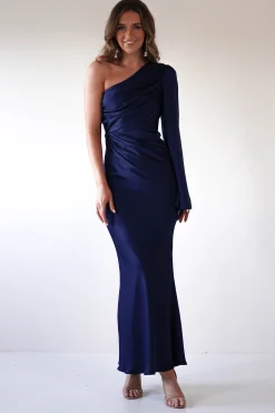 Sylvana Silky Maxi Dress | Navy