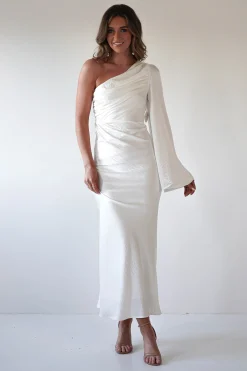 Sylvana Silky Maxi Dress | Ivory