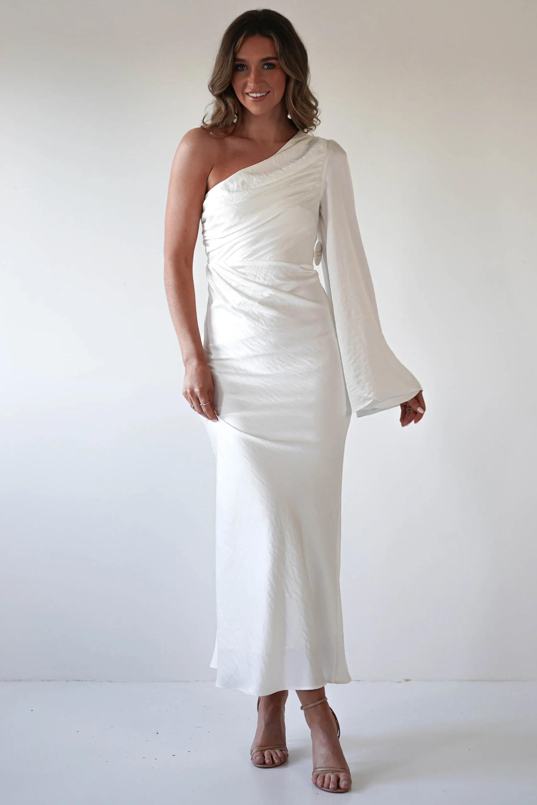 Sylvana Silky Maxi Dress | Ivory