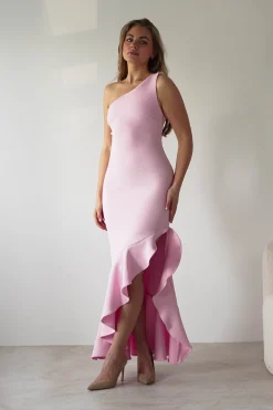 Tabitha Textured Bodycon Midaxi Dress | Pink