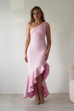 Tabitha Textured Bodycon Midaxi Dress | Pink