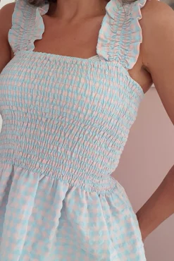 Tammy Gingham Peplum Top