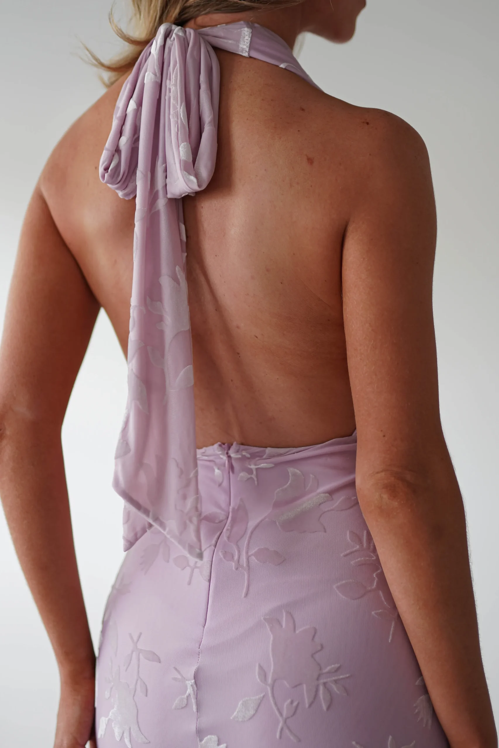 Tara Floral Jacquard Maxi Dress | Light Lilac