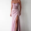 Theodora Strapless Embellished Gown | Mauve