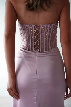 Theodora Strapless Embellished Gown | Mauve