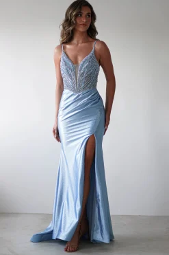 Tiah Glitter Embellished Gown | Blue