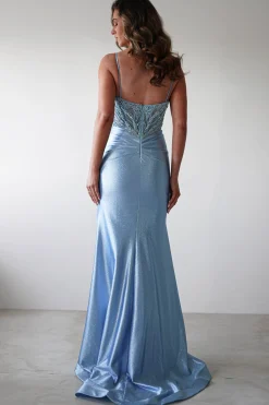 Tiah Glitter Embellished Gown | Blue