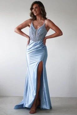Tiah Glitter Embellished Gown | Blue