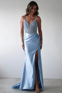 Tiah Glitter Embellished Gown | Blue