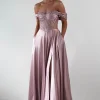 Tullie Satin A-Line Maxi Dress | Mauve