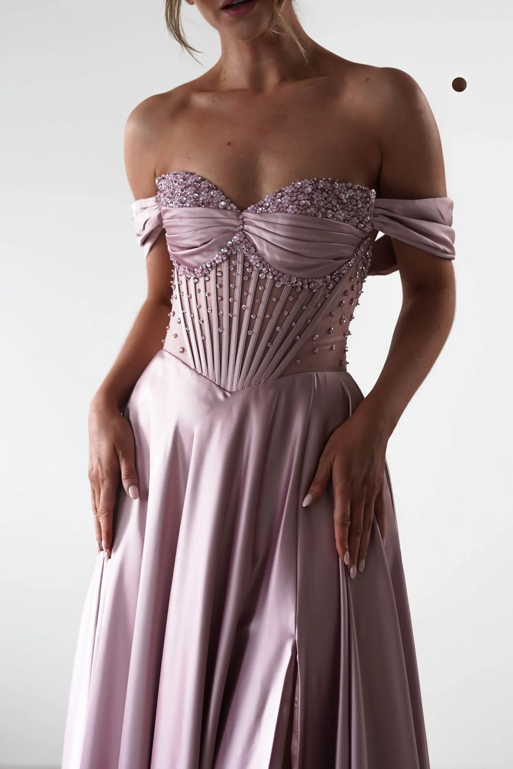 Tullie Satin A-Line Maxi Dress | Mauve