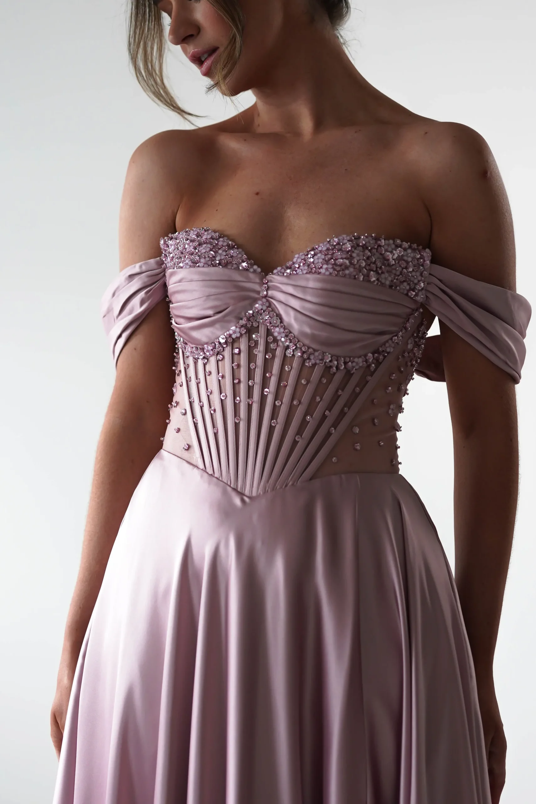 Tullie Satin A-Line Maxi Dress | Mauve