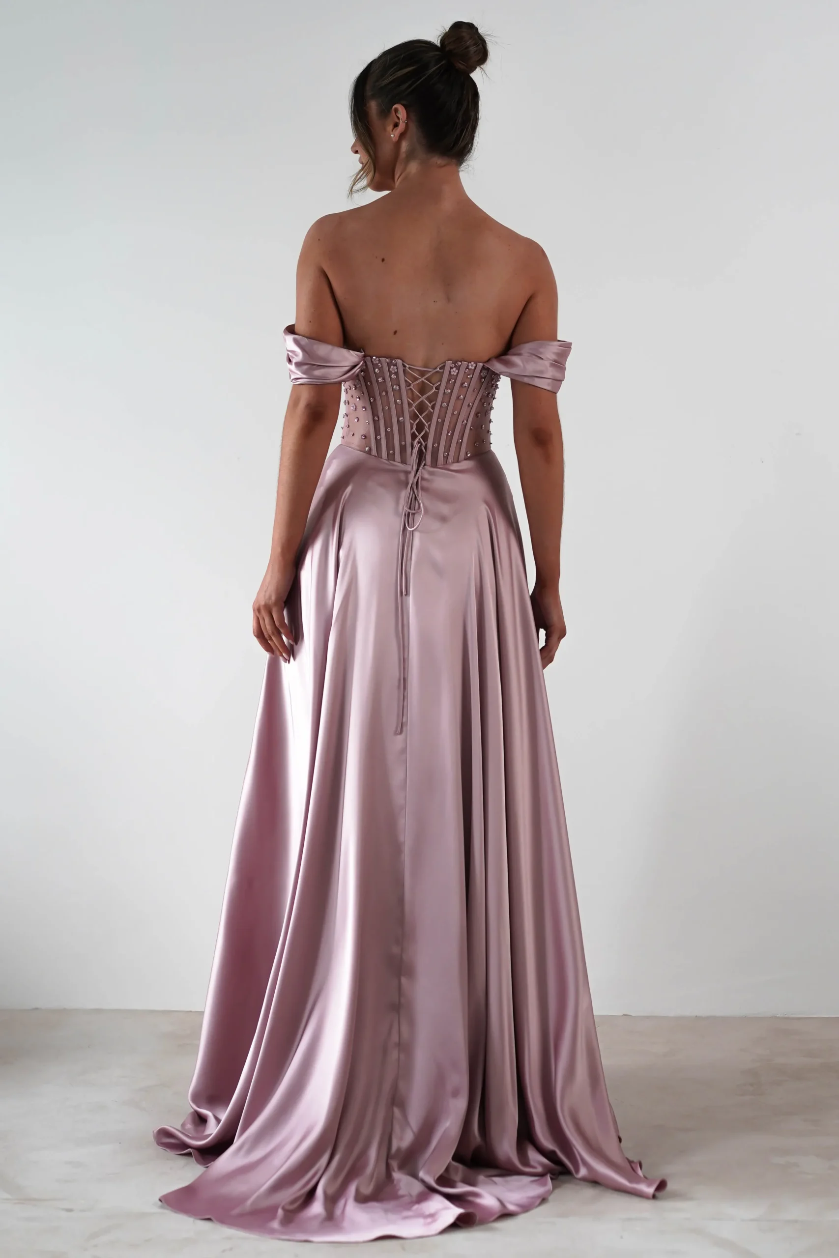 Tullie Satin A-Line Maxi Dress | Mauve