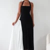 Unika Halterneck Maxi Dress | Black/White