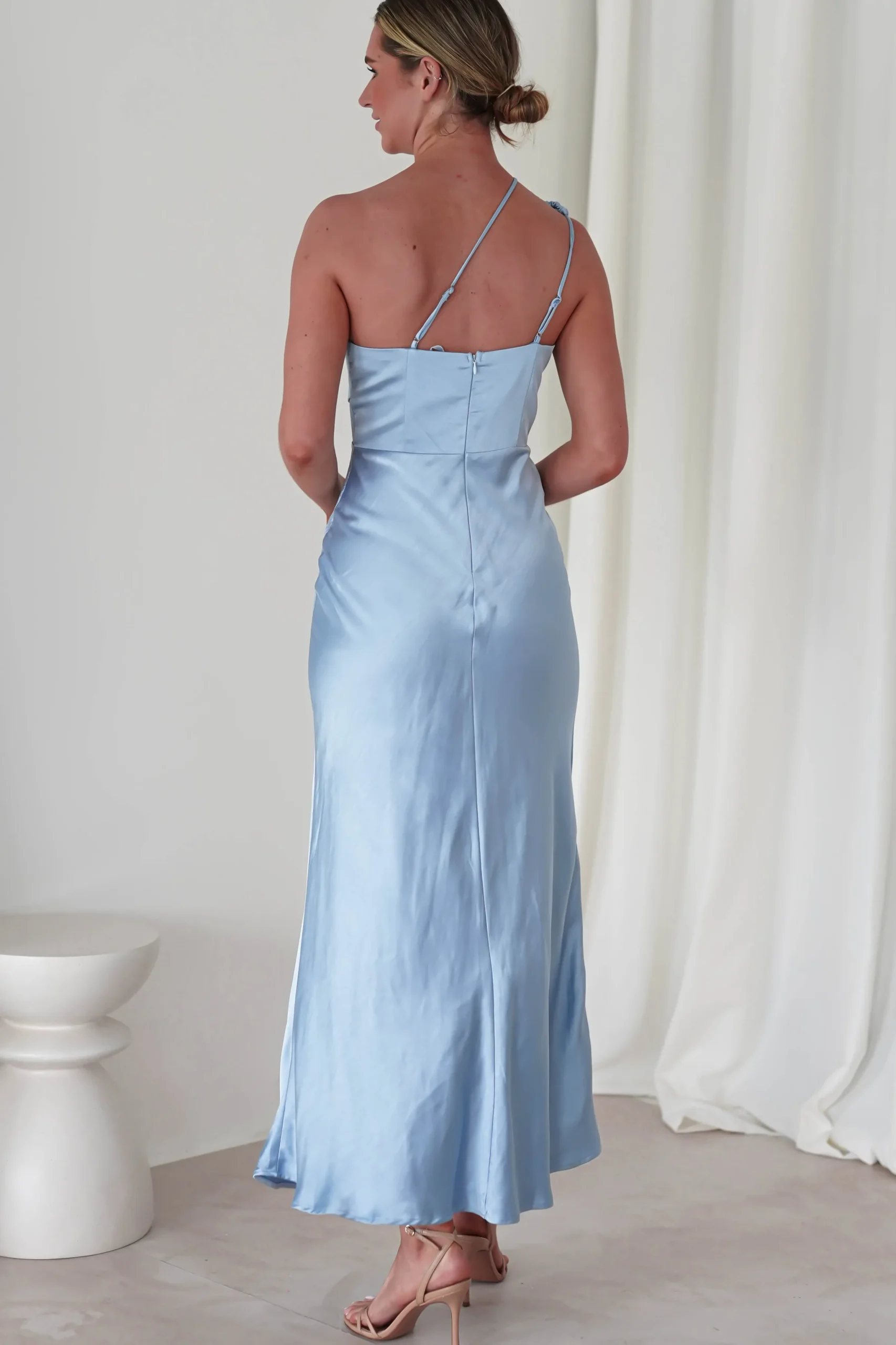 Valentina Soft Satin Maxi Dress | Blue