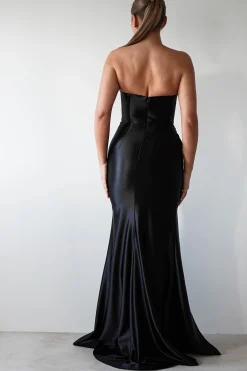 Venice Strapless Bodycon Gown | Black