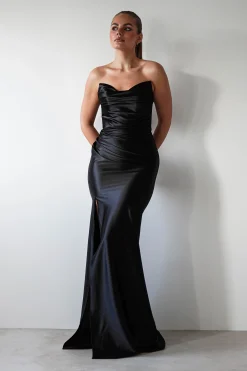 Venice Strapless Bodycon Gown | Black